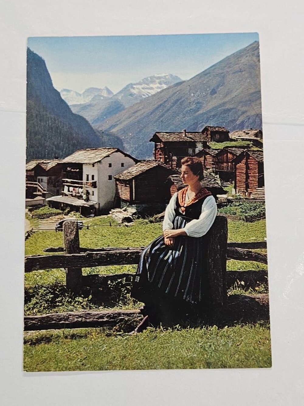 Landscape in Switzerland Lötschental valley or the village of Zermatt Postcard